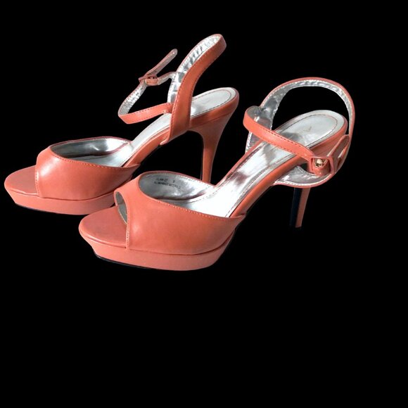 Anne Michelle Open Toe Slingback Stiletto Heel, Size 9 Strappy Platform Heel - Picture 4 of 11